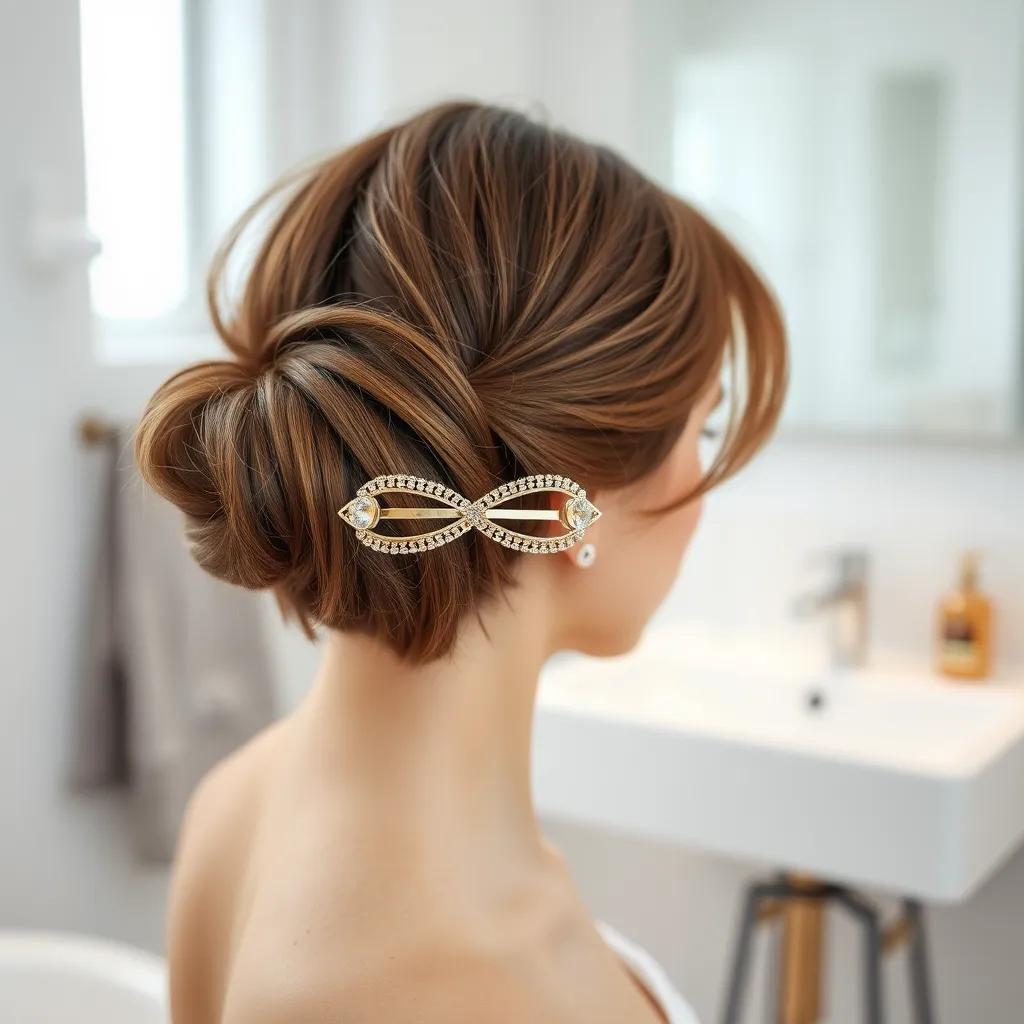 Sztuka upięcia krótkich włosów klamrą